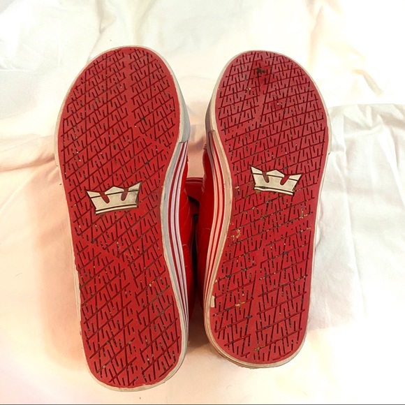 Supra Mens Skytop Shoe Size 8 US Red PVC Sneaker - Picture 5 of 6
